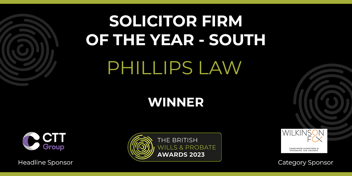 “Badge of honour” for Phillips Law at British Wills and Probate Awards 2023