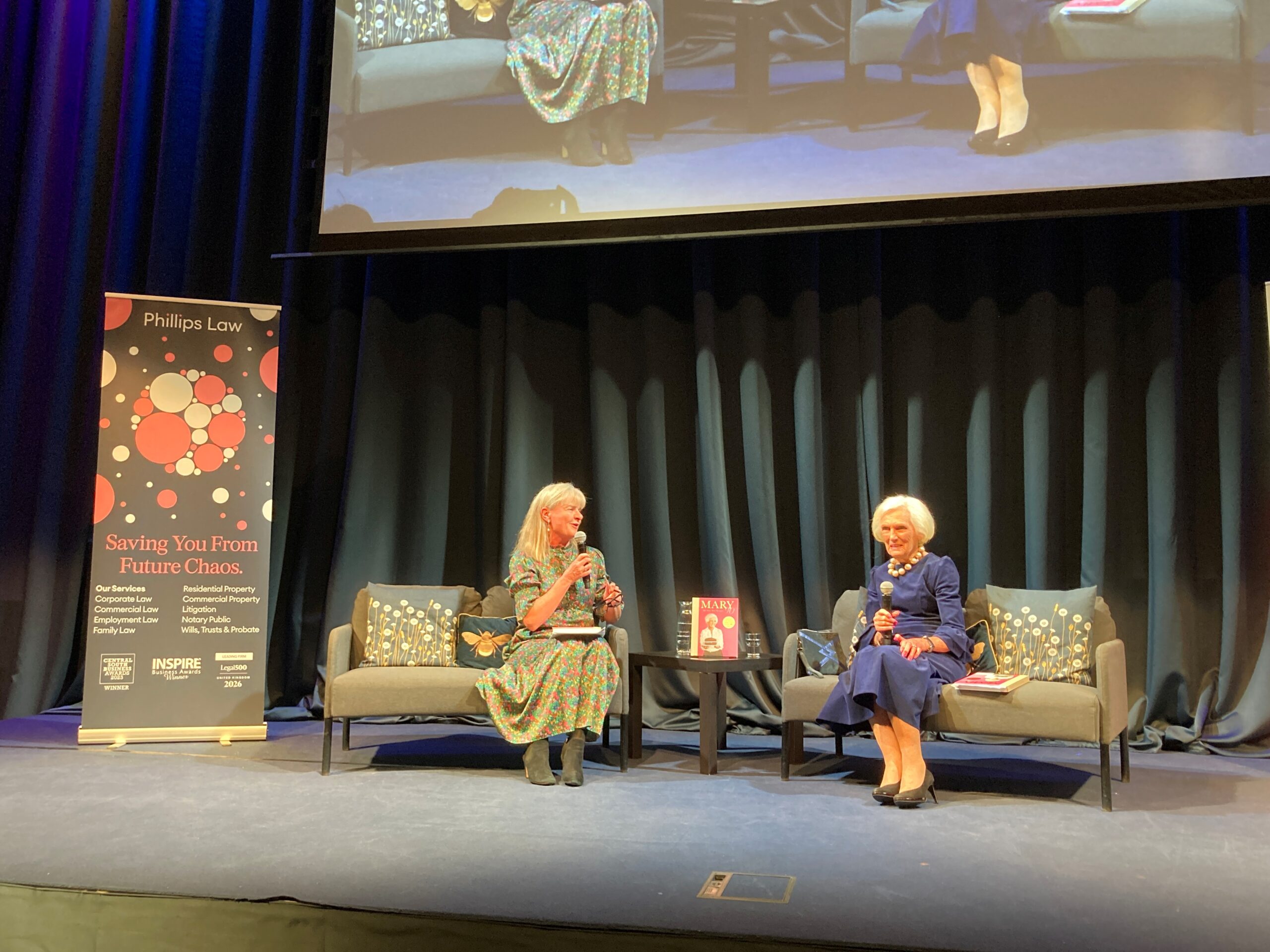Phillips Law Sponsors Unforgettable Evening with Dame Mary Berry at Winchester Books Festival