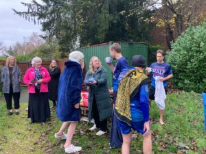 Staff suporting Hayley Eachus, David Robinson, Jack Gardener and Max Hope at Frozember