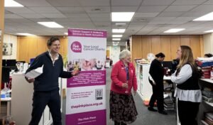 Jack Gardener, Christine Griffiths, and Trish Coutts during the speech